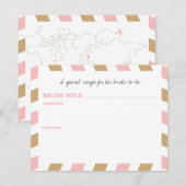 Goud en roze wereldwijde reiziger Airmail RECIPE (Voorkant / Achterkant)