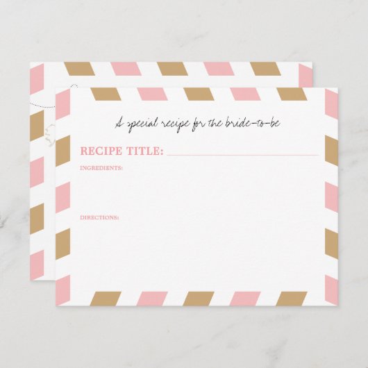 Goud en roze wereldwijde reiziger Airmail RECIPE (Voorkant / Achterkant)