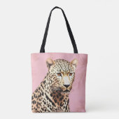 Goud en Roze Wilde Luipaard Tote Bag (Achterkant)