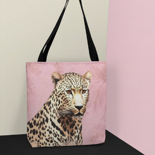 Goud en Roze Wilde Luipaard Tote Bag