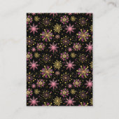 Goud en roze wintersneeuwvlokken — Weergaveschower Informatiekaartje (Achterkant)