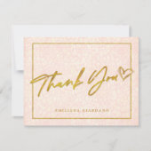 Goud en Roze Zoet 16 Bedankkaart (Voorkant)