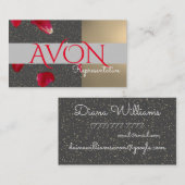 Goud en Rozen Avon Visitekaartje (Voorkant / Achterkant)