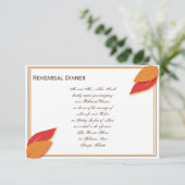 Goud en Rust Herfst Leaf Rehearsal Dinner Kaart (Staand voorkant)