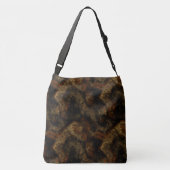 Goud en Rust Marmer Abstract Crossbody Tas (Achterkant)