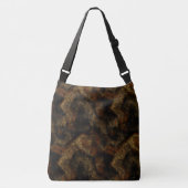 Goud en Rust Marmer Abstract Crossbody Tas (Voorkant)