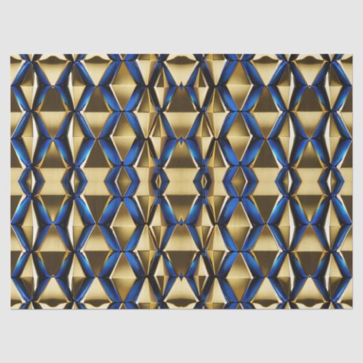 Goud en saffier modern patroon decoupage tissuepapier (Voorkant)