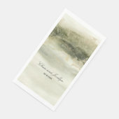 Goud- en Sage-Waterverf Wave Wedding Servet (Hoek)