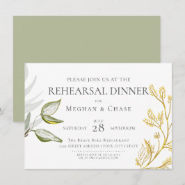 Goud en saliegroen blad  kaart