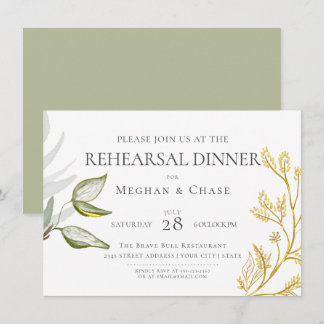 Goud en saliegroen blad  kaart