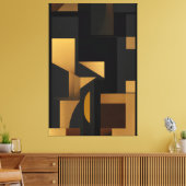 Goud en schaduw: de dans van vormen Canvas Print (Insitu (Woonkamer))