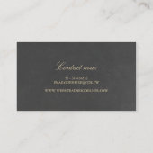 Goud en schoolbord vallen bladeren elegant visitekaartje (Achterkant)