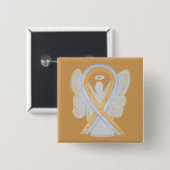 Goud en Silver Angel Awareness Ribbon Button Pins (Voorkant /achterkant)