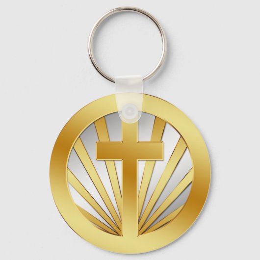 GOUD EN SILVER CROSS SLEUTELHANGER (Voorkant)