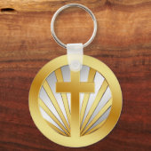 GOUD EN SILVER CROSS SLEUTELHANGER (Voorkant)
