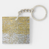 Goud en Silver Grunge Glitter Sleutelhanger (Achterkant)