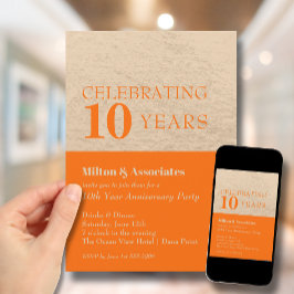 Goud en Sinaasappel Business Jubileum Celebration Kaart