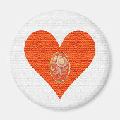 Goud en Sinaasappel  Cameo Magneet (Voorkant)