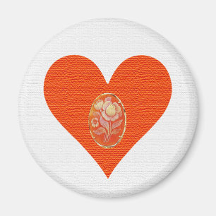 Goud en Sinaasappel Cameo Magneet