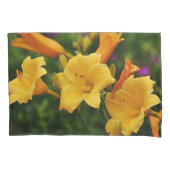 Goud en Sinaasappel Lily Flowers Kussensloop (Voorkant)