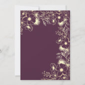 Goud en Smaragd Groene Bruiloft Uitnodiging (Achterkant)