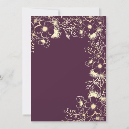 Goud en Smaragd Groene Bruiloft Uitnodiging (Achterkant)