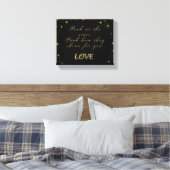 Goud en sparkles sterren op zwart canvas afdruk (Insitu (Slaapkamer))