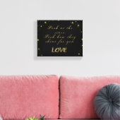 Goud en sparkles sterren op zwart canvas afdruk (Insitu (Woonkamer))