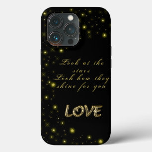 Goud en sparkles sterren op zwart Case-Mate iPhone case
