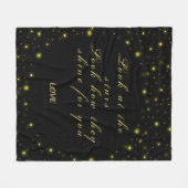 Goud en sparkles sterren op zwart fleece deken (Voorkant (Horizontaal))