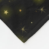 Goud en sparkles sterren op zwart fleece deken (Hoek)