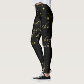 Goud en sparkles sterren op zwart leggings (Links)