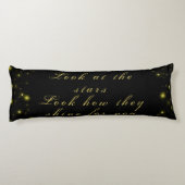 Goud en sparkles sterren op zwart lichaamskussen (Achterkant)