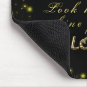 Goud en sparkles sterren op zwart muismat (Hoek)