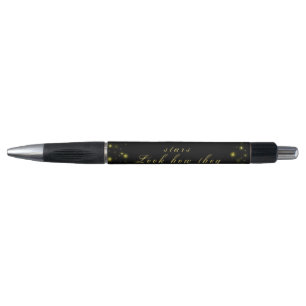 Goud en sparkles sterren op zwart  pen