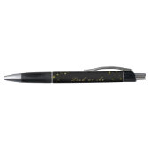 Goud en sparkles sterren op zwart pen (Bovenkant)