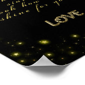 Goud en sparkles sterren op zwart poster (Hoek)