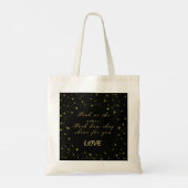 Goud en sparkles sterren op zwart tote bag (Achterkant)