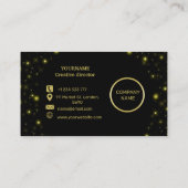 Goud en sparkles sterren op zwart visitekaartje (Achterkant)