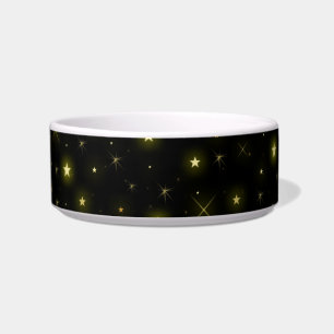 Goud en sparkles sterren op zwart voerbakje