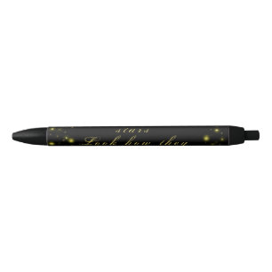 Goud en sparkles sterren op zwart zwarte inkt pen