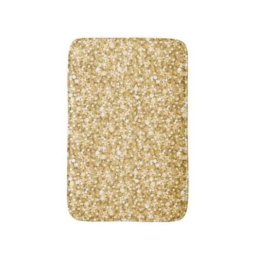 Goud en sprankelend wit glitterpatroon badmat (Voorkant Verticaal)