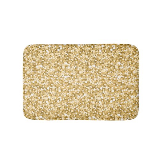 Goud en sprankelend wit glitterpatroon badmat (Voorkant)