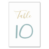 Goud en Stoffig blauw Bruiloft Kaart (Achterkant)