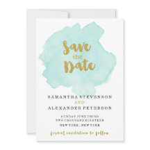 Goud en Teal Blush Save the Date