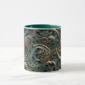 Goud en Teal geprägd Mok (Midden)