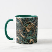 Goud en Teal geprägd Mok (Links)