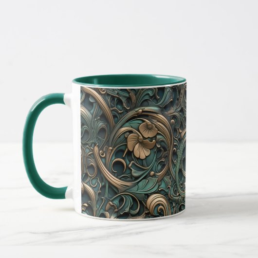 Goud en Teal geprägd Mok (Links)