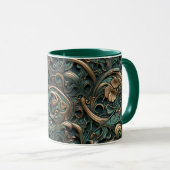 Goud en Teal geprägd Mok (Voorkant rechts)
