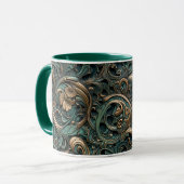 Goud en Teal geprägd Mok (Voorkant links)
